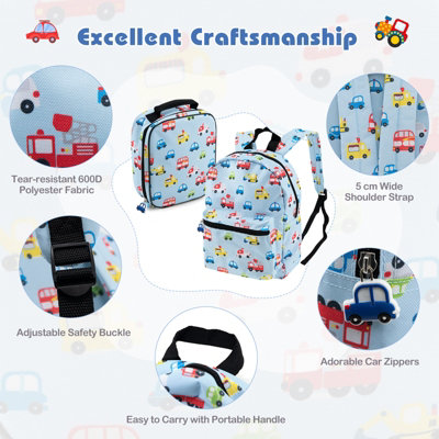 Costway 5 Piece Kids Luggage Set Carry-on Children Rolling Suitcase Set w/ Backpack - 8