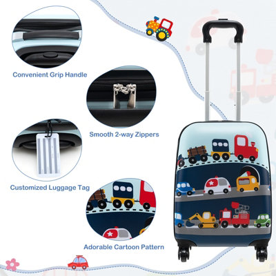 Costway 5 Piece Kids Luggage Set Carry-on Children Rolling Suitcase Set w/ Backpack - 9