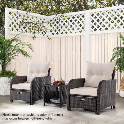 Costway 5 Piece Patio Conversation Set Outdoor Rattan Sofa Set w/ Cushions - 4