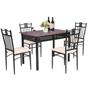 Costway 5 Pieces Dining Table Chairs Set for 4 Person