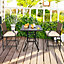 Costway 5 Pieces Garden Bar Table Chairs Set Patio Rattan Bistro Set W/ Soft Cushions