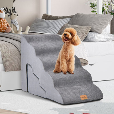 Costway 5-Tier & 3-Tier Dog Stairs Foam Dog Ramp Non-Slip Pet Ladder High-Density Sponge - 3