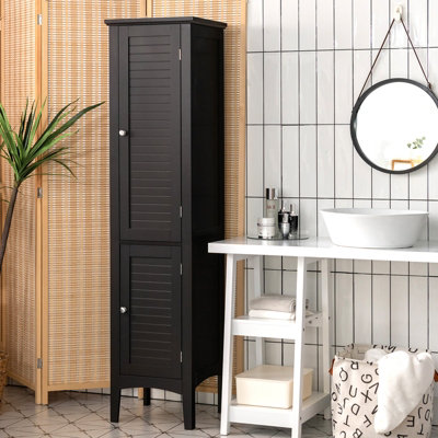 Costway 5-Tier Bathroom High Cabinet Tall Narrow Storage Cabinet Organizer