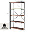 Costway 5-Tier Bookshelf Industrial Wood Bookcase Freestanding Display Rack Organizer
