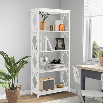 Costway 5-Tier Bookshelf Modern Bookcase Kitchen Bedroom Standing Display Rack - 3