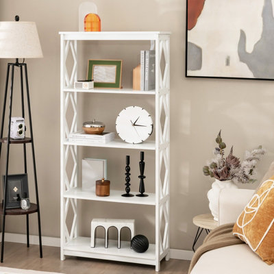 Costway 5-Tier Bookshelf Modern Bookcase Kitchen Bedroom Standing Display Rack - 6