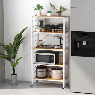 COSTWAY 5-Tier Foldable Shelving Unit Storage Rack Metal Shelves with ...