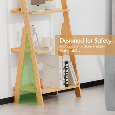 Costway 5-Tier Freestanding Bamboo Ladder Shelf Display Storage Rack Plant Stand - 6