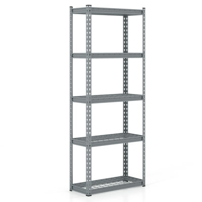 Costway 5-Tier Garage Storage Shelves Adjustable Heavy Duty Metal Storage Shelving Unit 71 x 31 x 168 cm