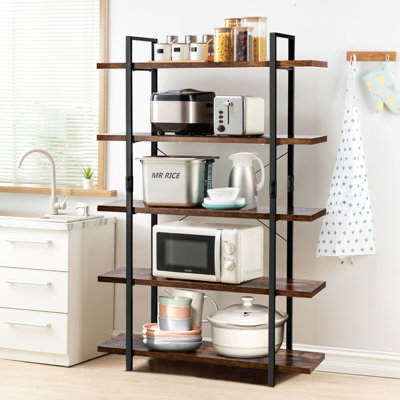 Costway 5-Tier Industrial Bookshelf Plant Flower Stand Storage Display Rack