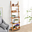 Costway 5-Tier Ladder Shelf Bamboo Bookshelf Wall-Leaning Storage Display Plant Stand