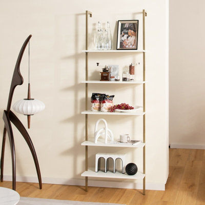 Costway 8-shelf Bookcase Freestanding Tree shelf Display Storage Stand  Coffee