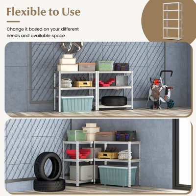 G-Rack Garage Shelving Units - 5 Tier Storage Rack Shelves Shelf Unit - 180x90x40 Cm - 1 Bay