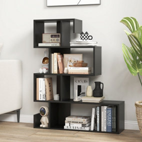 Costway 5-Tier S-Shaped Bookshelf Z-Shelf Bookcase Home Modern Display Shelf