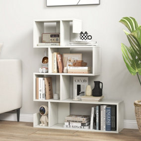Costway 5-Tier S-Shaped Bookshelf Z-Shelf Bookcase Home Modern Display Shelf