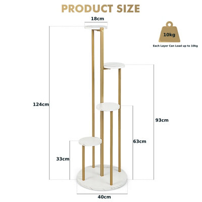 Costway 5 Tier Tall Plant Stand Corner Plant Shelf Modern Flower Rack Pot Holder Display Shelf - 3