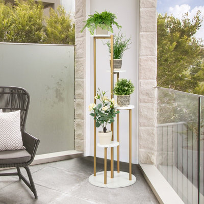 Costway 5 Tier Tall Plant Stand Corner Plant Shelf Modern Flower Rack Pot Holder Display Shelf - 5