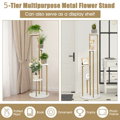 Costway 5 Tier Tall Plant Stand Corner Plant Shelf Modern Flower Rack Pot Holder Display Shelf - 6