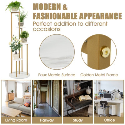 Costway 5 Tier Tall Plant Stand Corner Plant Shelf Modern Flower Rack Pot Holder Display Shelf - 8