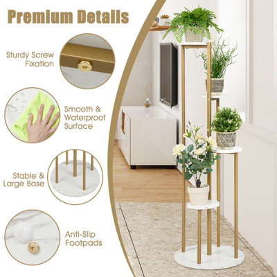 Costway 5 Tier Tall Plant Stand Corner Plant Shelf Modern Flower Rack Pot Holder Display Shelf - 9