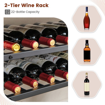 Costway 5-tier Wine Rack Table Freestanding Bar Wine Racks With 4 Rows of Glass Holders - 5