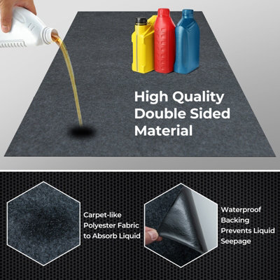 Costway 5 x 2.2 m Large Garage Floor Mat Reusable Absorbent Oil Spill Parking Rug - 4
