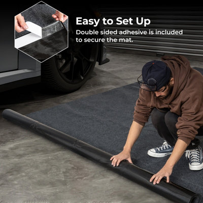 Costway 5 x 2.2 m Large Garage Floor Mat Reusable Absorbent Oil Spill Parking Rug - 6
