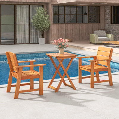 Costway 50cm Backyard Folding Square Dining Table Outdoor Hardwood Bistro Table - 4