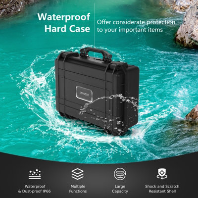 Costway 56 x 44 x 22 cm Waterproof Hard Case Flight Storage Secure Box Camera Protection W/ Foam Insert - 3