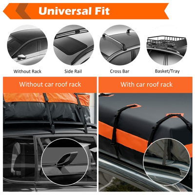Costway 595L Large Car Roof Top Rack Storage Bag Car Travel Luggage Carrier - 7