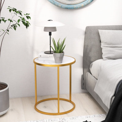 Tall wicker on sale side table