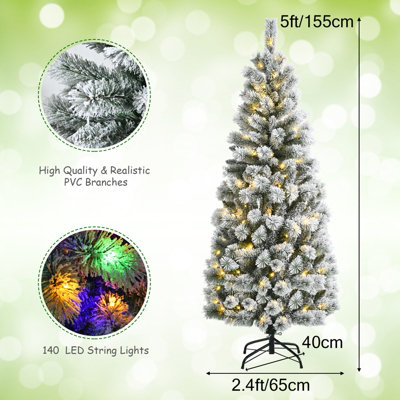 Costway 5FT Illuminated Artificial Christmas Tree W/ LED Lights Auto Open 9 Flash Mode