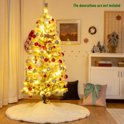 Costway 5FT Illuminated Artificial Christmas Tree W/ LED Lights Auto Open 9 Flash Mode - 3