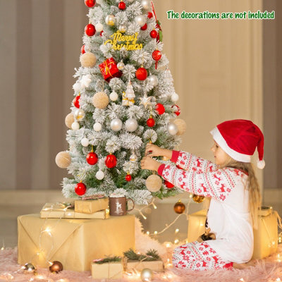 Costway 5FT Illuminated Artificial Christmas Tree W/ LED Lights Auto Open 9 Flash Mode - 6