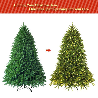 Costway 5FT Pre-Lit Artificial Christmas Tree Xmas Tree 8 Lighting Modes 450 LED Lights - 3