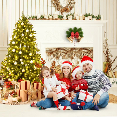 Costway 5FT Pre-Lit Artificial Christmas Tree Xmas Tree 8 Lighting Modes 450 LED Lights - 5