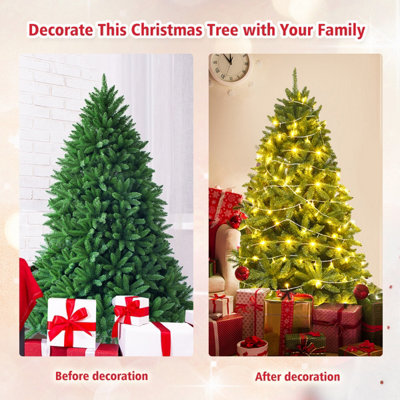 Costway 5FT Premium PVC Hinged Christmas tree Artificial Christmas Tree Metal Stand - 7
