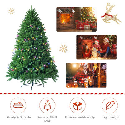 Costway 5FT Premium PVC Hinged Christmas tree Artificial Christmas Tree Metal Stand - 4