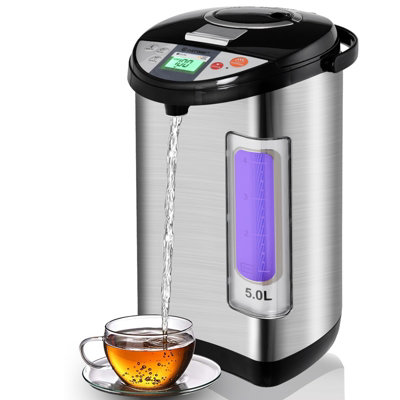 Costway 5 L Silver LCD Water Boiler and Warmer Electric Hot Pot Kettle Hot Water Dispenser