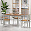 Costway 5PCS Dining Table & Chair Set Solid Wooden Kitchen Furniture Set Space-Saving