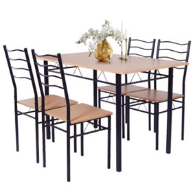 Costway 5PCS Dining Table Set Breakfast Kitchen Furniture Dinning Table with 4 Chairs