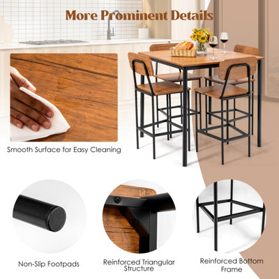 Bar height deals table chairs