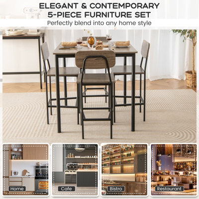 Dining table set counter height discount