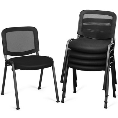 Costway 5PCS Stackable Reception Chairs Heavy Duty Office Chair