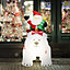 Costway 6.5 FT Inflatable Christmas Santa Riding Polar Bear Xmas Decoration LED Lights
