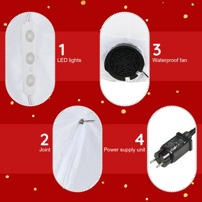 Costway 6.5 FT Inflatable Christmas Santa Riding Polar Bear Xmas Decoration LED Lights - 8