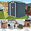 Costway 6.9FT x 4.1FT Outdoor Storage Shed Tool Storage House w/ Sliding Door
