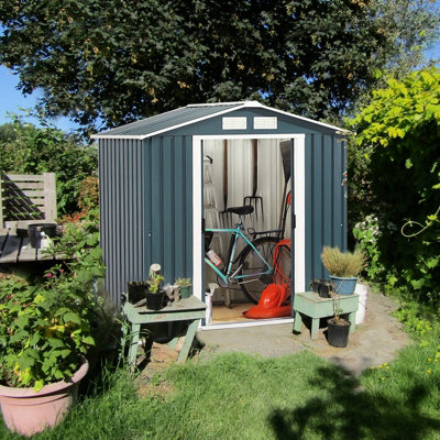 Costway 6.9FT x 4.1FT Outdoor Storage Shed Tool Storage House w/ Sliding Door - 6