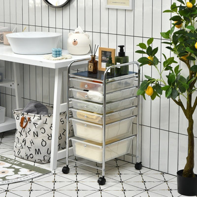 Costway 6-Drawer Organizer Cart Home Office Mobile Rolling Utility Storage Unit