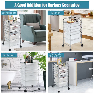 Costway 6-Drawer Organizer Cart Multipurpose Mobile Rolling Utility Storage - 7